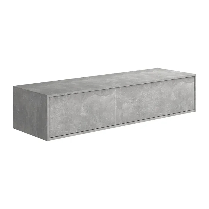 Meuble sous vasque suspendu - Coloris gris béton - L150 cm - ISAURE II