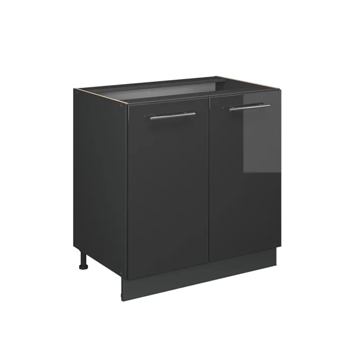 Vicco Meuble bas de cuisine Anthracite Haute brillance/Anthracite 80cm plan de travail Anthracite