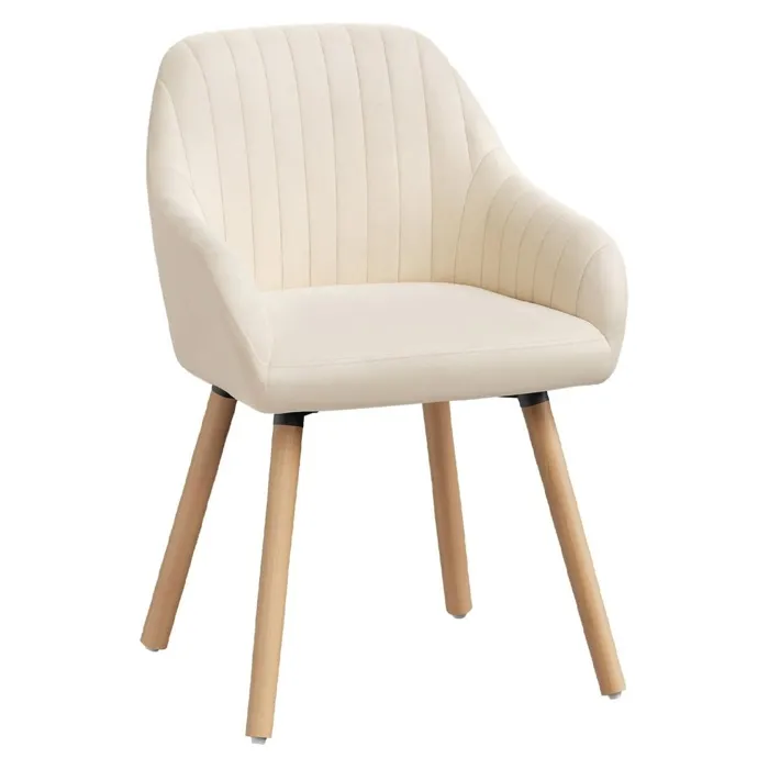 Lot De 1 Chaise Woltu Interieur Non Empilable Non Pliable En Bois Massif H. 81 Cm Beige