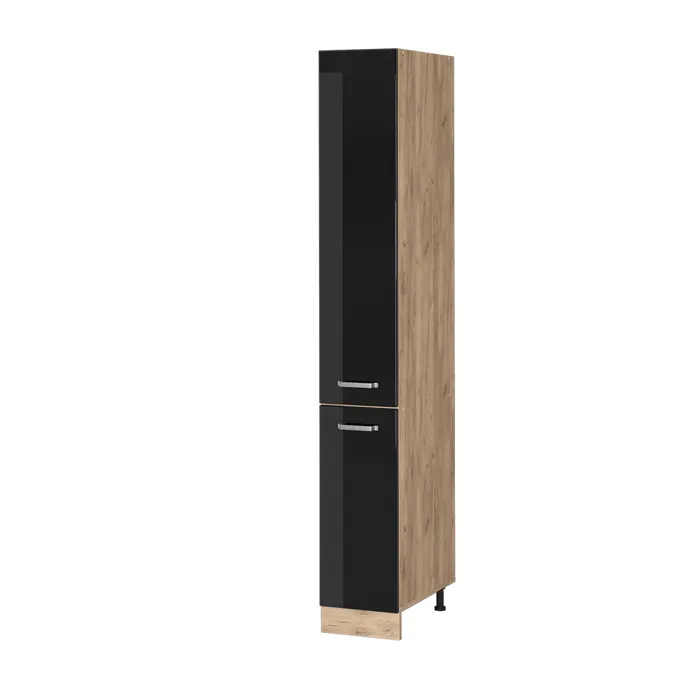 Vicco Meuble haute de cuisine Noir Haute brillance 30cm