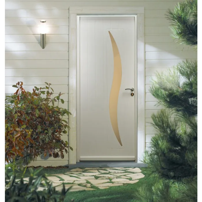Porte D'entrée Bois Vitrée Venus, H215 X L90 Cm Côte Tableau P. Gauche No Name