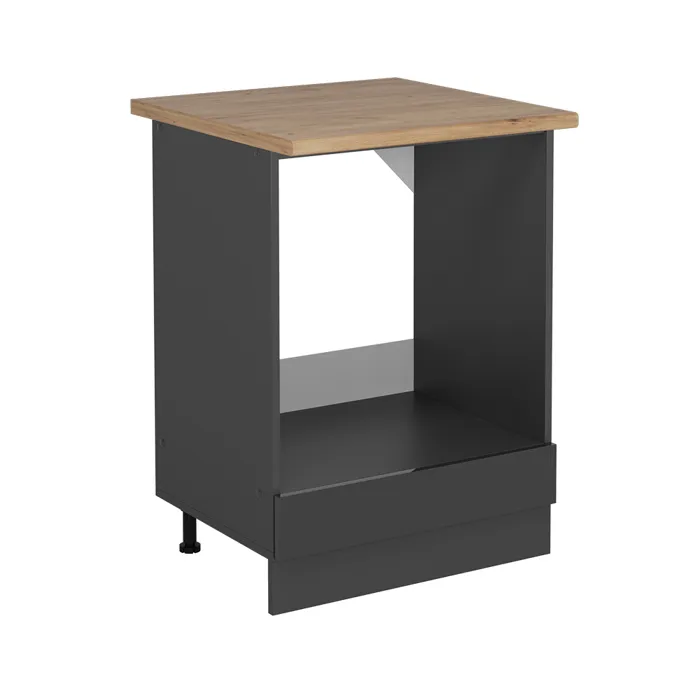 Vicco Meuble pour four Anthracite Haute brillance 60cm, PT Chêne