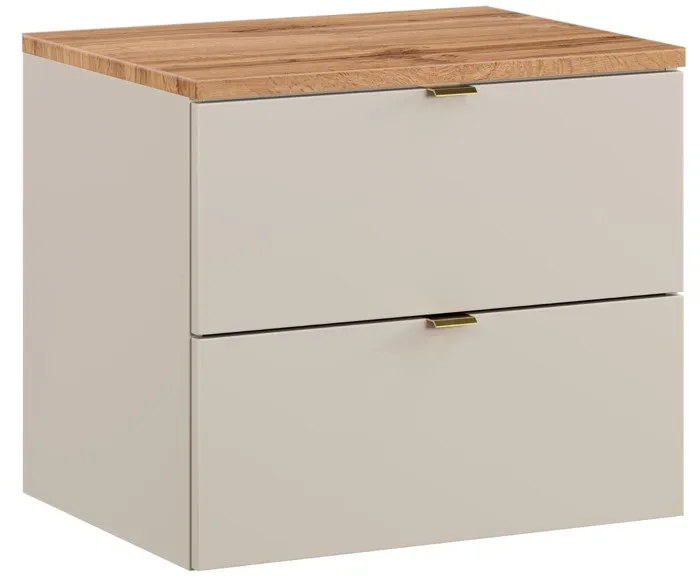 Meuble sous vasque à suspendre avec le plan chêne DALIA CACHEMIRE 60 cm