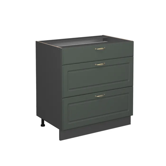 Meuble Cuisine Fame-line 80cm Avec 3 Tiroirs, Sans Pt Vicco