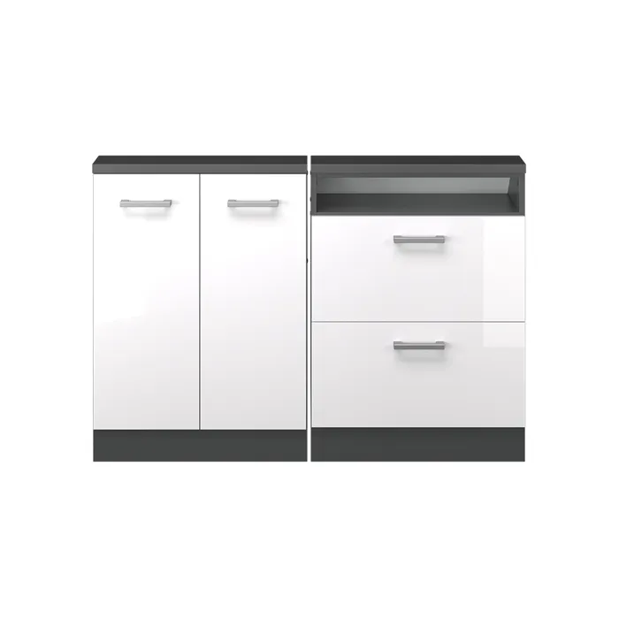 Ensembles de rangement sous pente lot de 2 blanc brillant 120x81.6