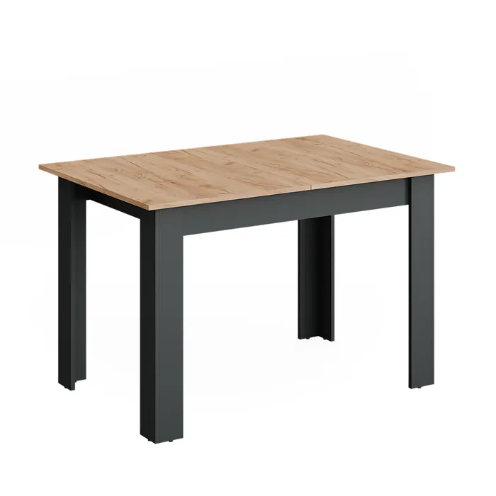 Vicco Table de salle à manger Anthracite/Chêne de force doré 120-160 x 80 cm extensible