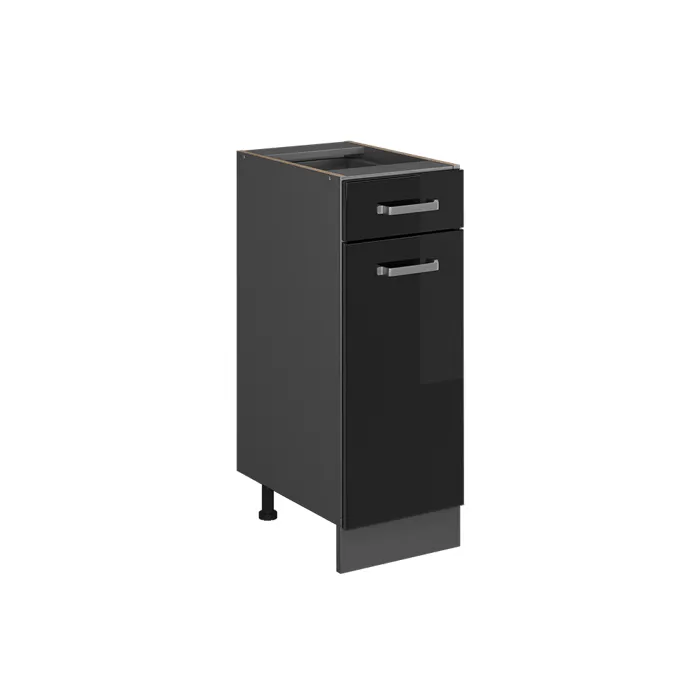 Vicco Meuble cuisine Noir Haute brillance 30cm sans PT