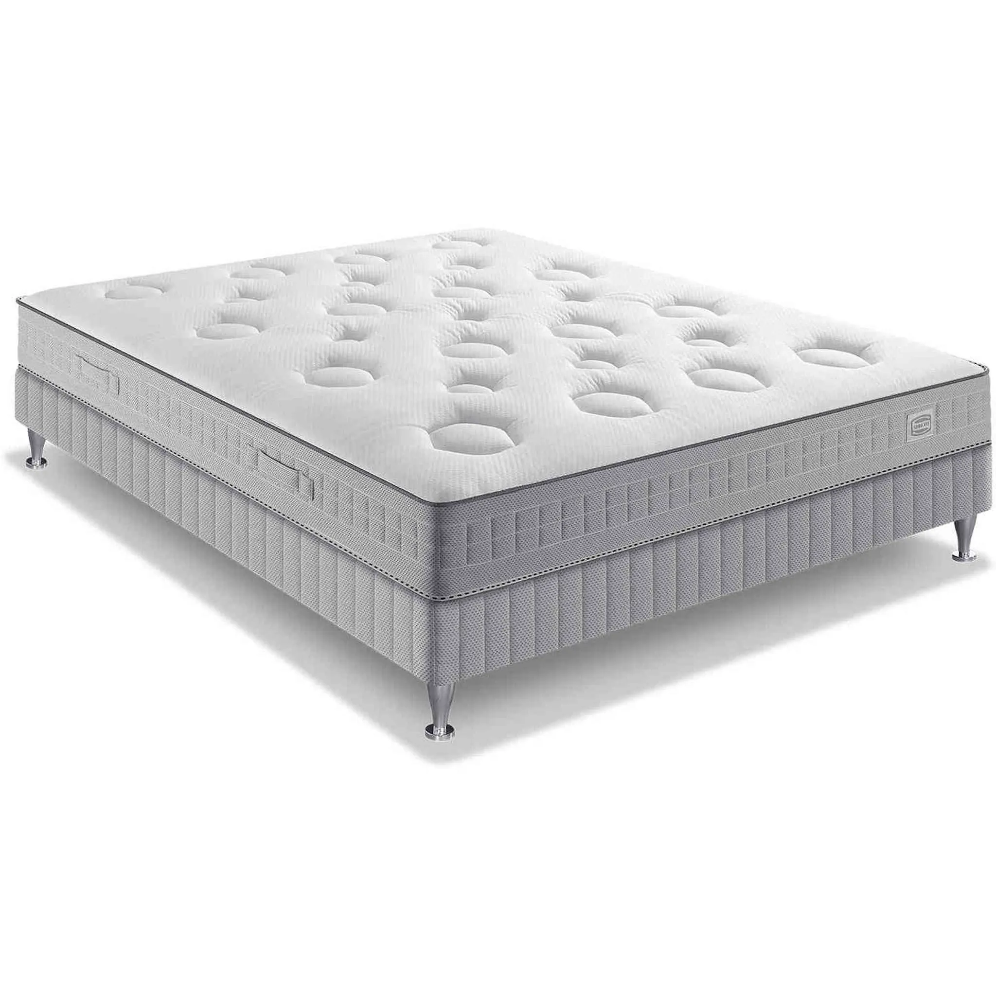 Ens 140x200 matelas h26 ressort ensachés, mi-ferme, sommier
