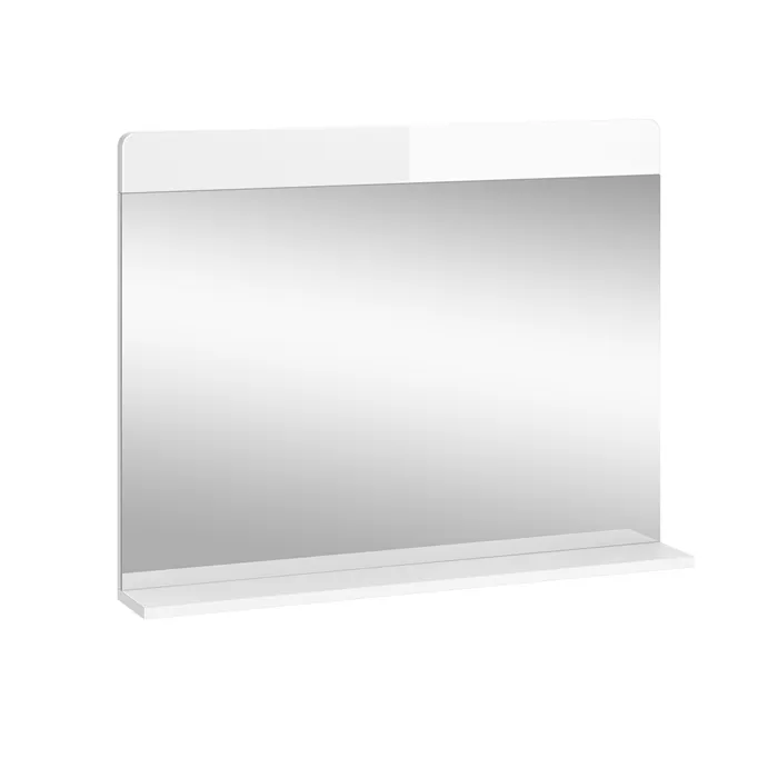 Vicco Miroir mural Blanc Haute brillance 80.1x62cm avec étagère