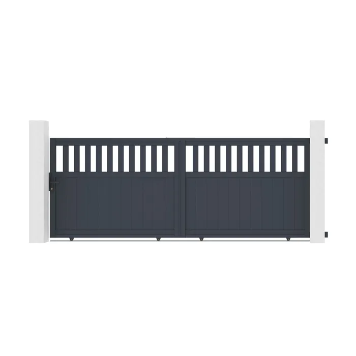 Portail coulissant 3,7m SANTIS H.140cm aluminium gris