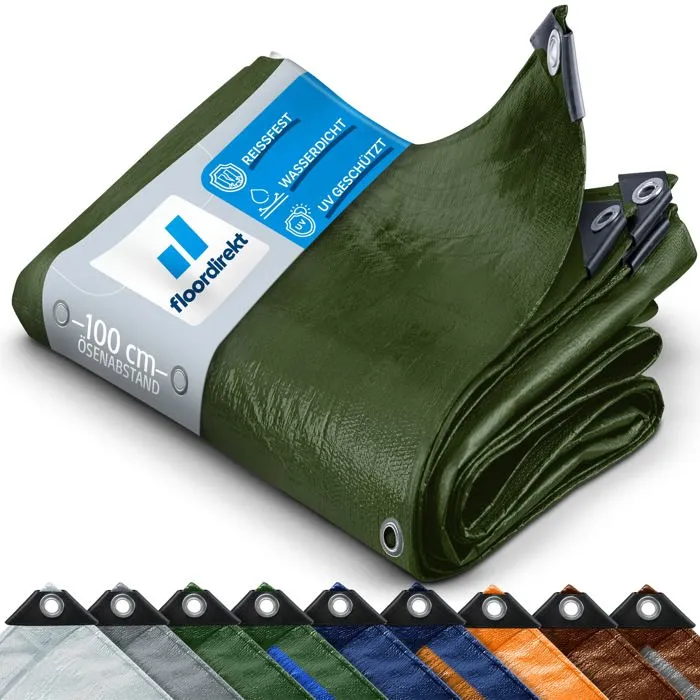 Bâche de protection imperméable 240 g/m², Vert 8 x 12 m