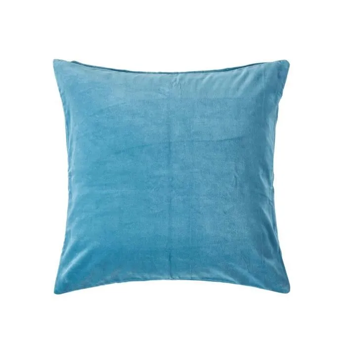 Housse De Coussin En Velours Bleu, 60x60cm - Homescapes