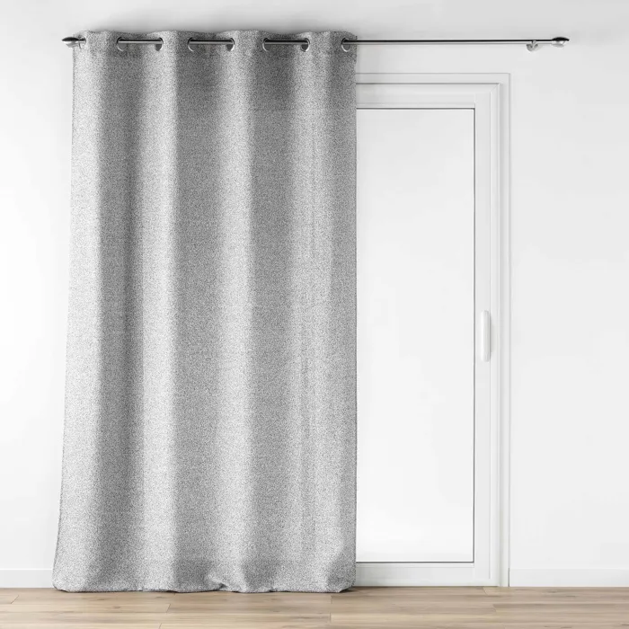 Rideau voile à oeillets 140 x 240 cm effet lainage Loulaine Gris