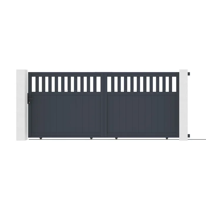 Portail coulissant 3,7m SANTIS H.160cm aluminium gris