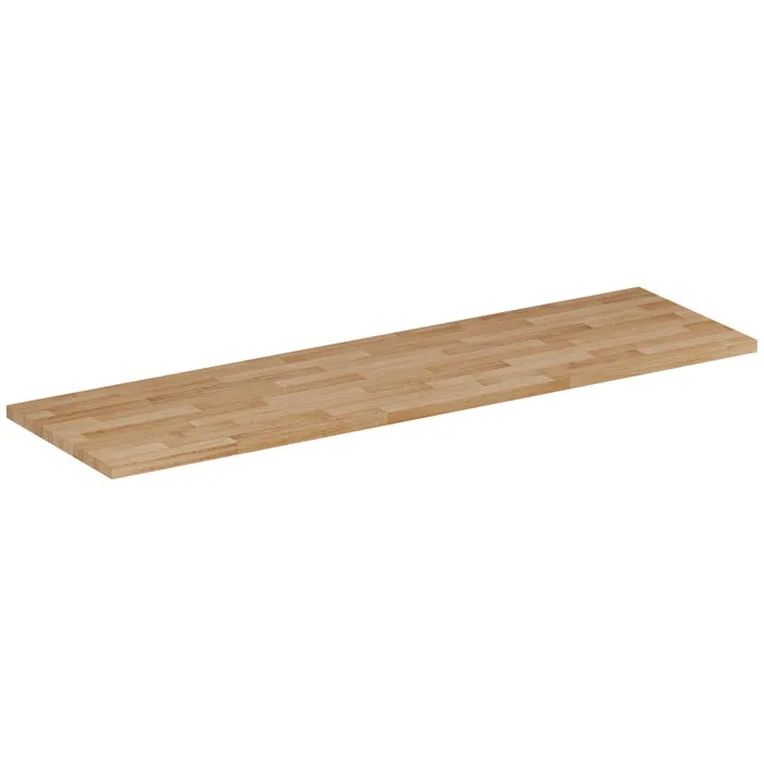 Plan de travail en bois chêne massif naturel 160 cm pour meuble de salle de bain