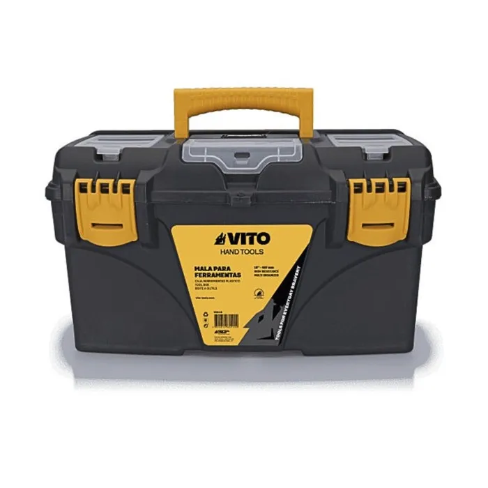 Boite à outils vide 21" 53.5 x 29.1 x 28 cm - Grande Caisse à outils 3 organiseurs + Porte outils amovible VITO
