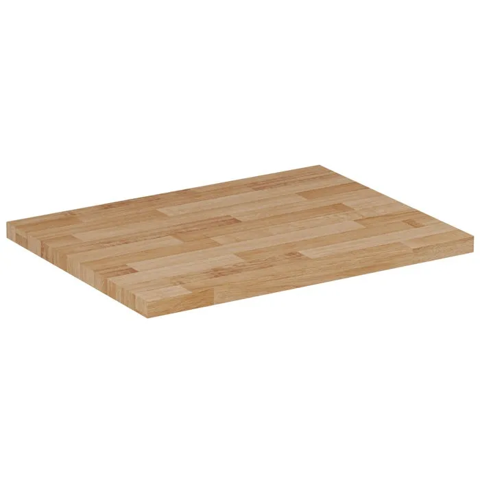 Plan de travail en bois chêne massif naturel 60 cm pour meuble de salle de bain