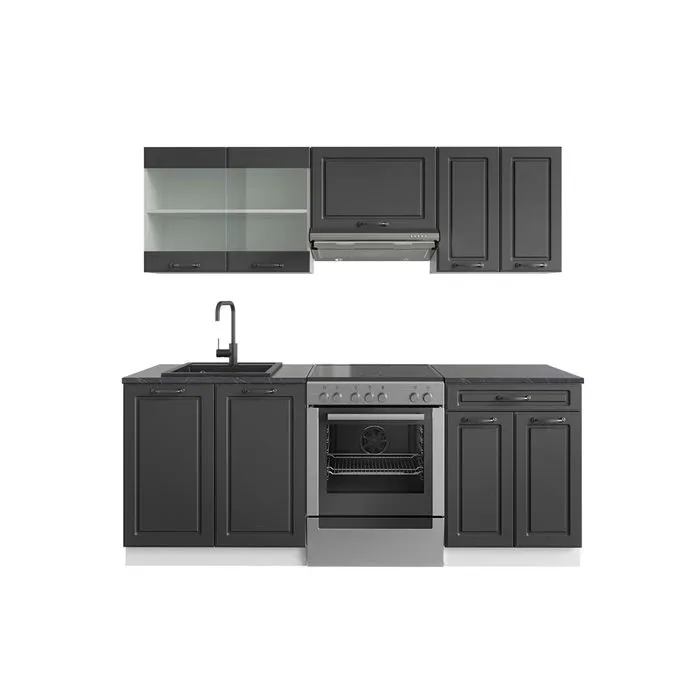 Vicco Cuisine Anthracite maison de campagne/blanc 200cm, PT Anthracite