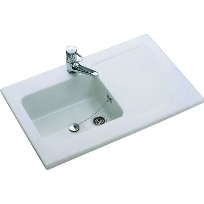 Evier grès MOGADOR - Dimensions: 100 x 60 cm - Couleur: BLANC - VILLEROY ET BOCH