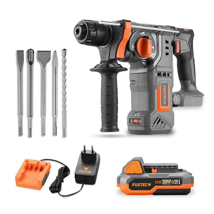 Marteau perforateur sans fil 20V - FUXTEC - FX-E1RH20 et kit de burinage
