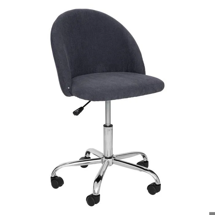 Chaise de bureau "Geos" - velours - gris - Atmosphera