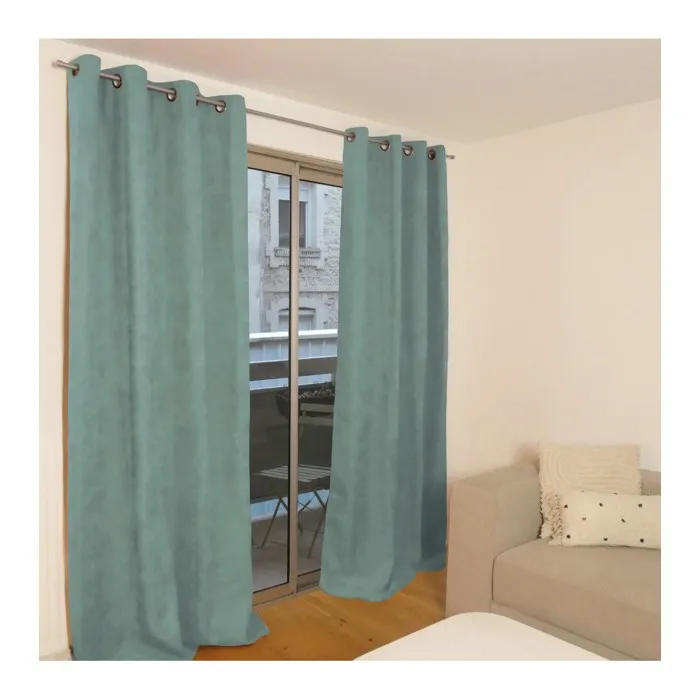 Rideau thermique occultant jacquard 140x260 cm - Vert d'eau