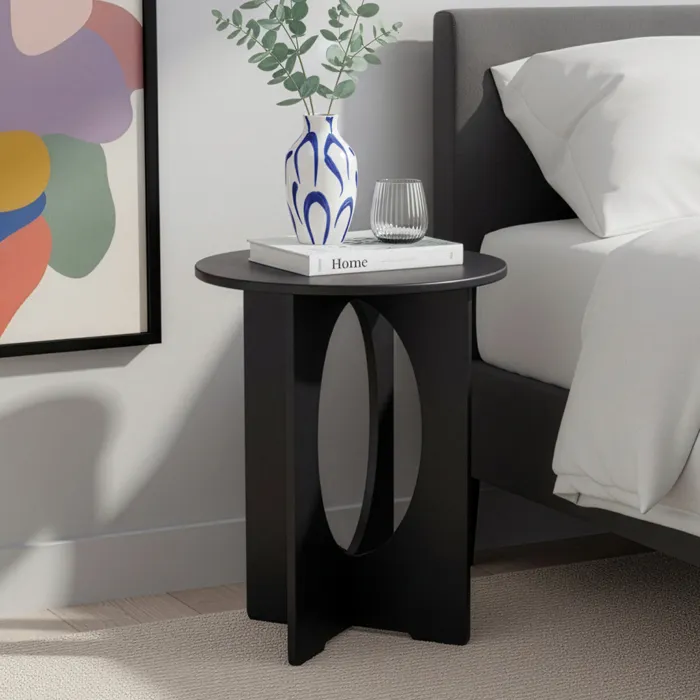 Table d'appoint Podeldsvin 49 x 40 cm noir en.casa