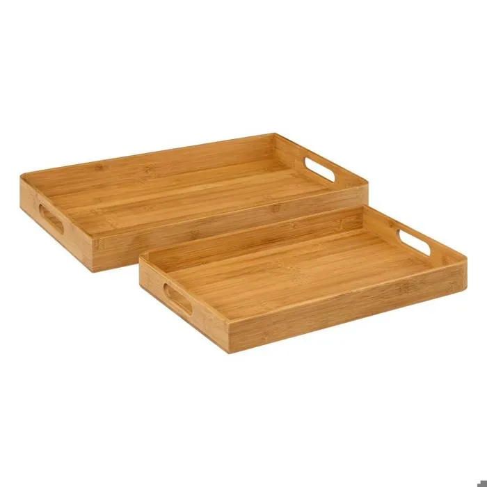Lot De 2 Plateaux De Service Bambou - 5five