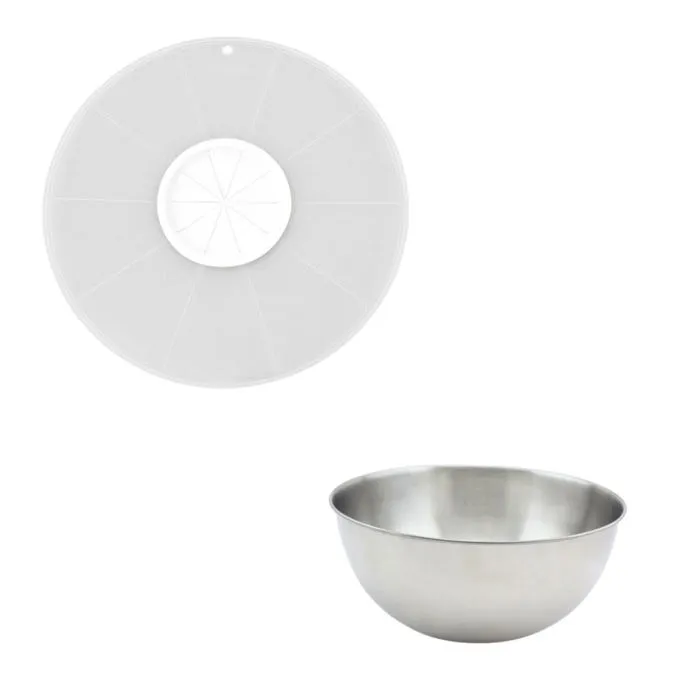 Duo Bol À Mixer En Inox Et Couvercle 25 Cm Anti Projections