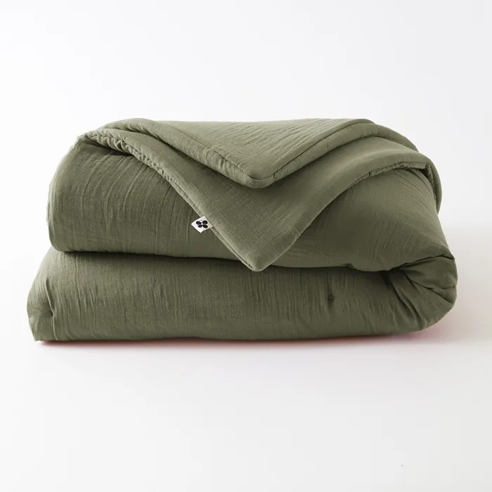 Édredon 180 x 240 cm Double Gaze de Coton 125 gr/m² Uni Gaïa Romarin