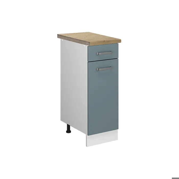 Vicco Meuble cuisine Bleu-gris 30cm, PT Chêne