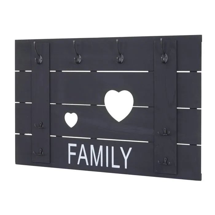 Decoshop26 Porte-manteau mural Family - Gris