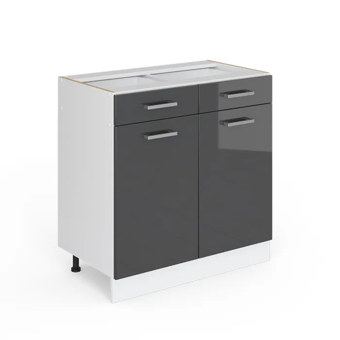 Vicco Meuble cuisine Anthracite Haute brillance 80cm sans PT