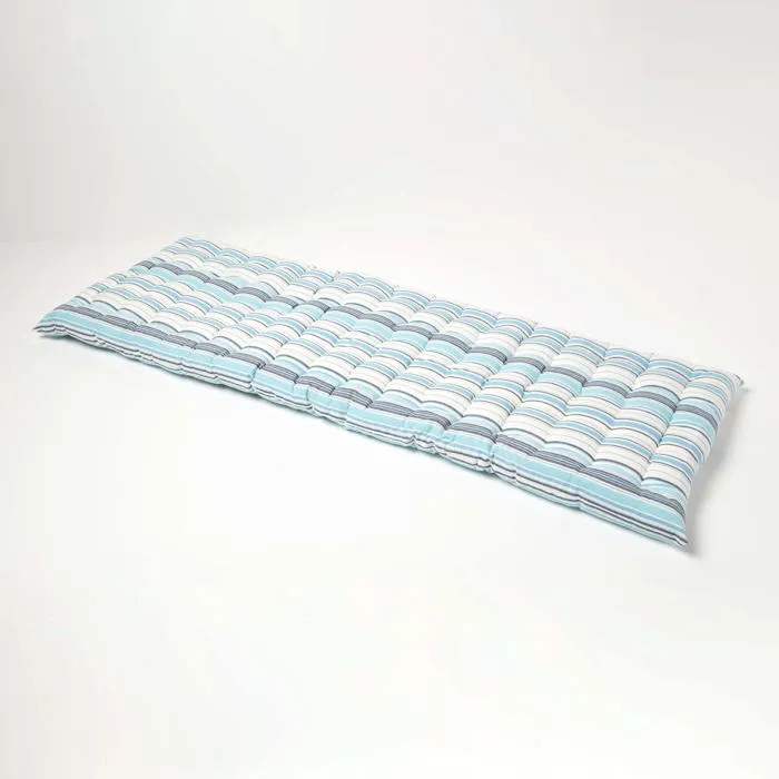 Coussin Pour Banc De Jardin 3 Places Rayures Bleues - Homescapes