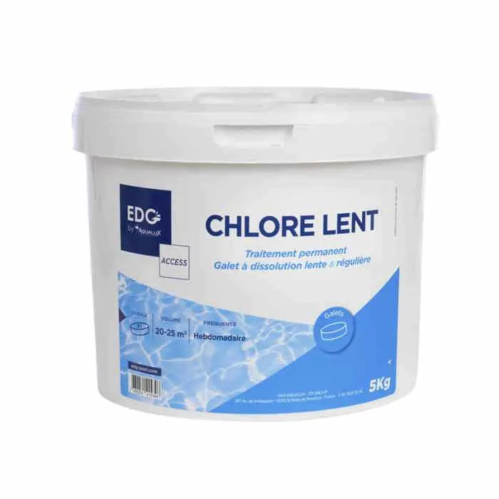 Chlore Lent Piscine Galet Edg By Aqualux International 200 G 5 Kg Blanc Plastique