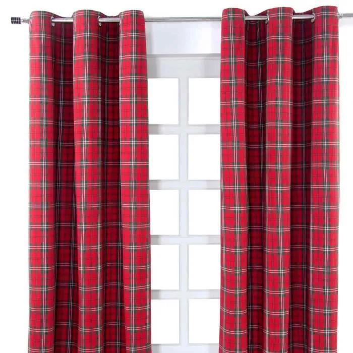 Paire De Rideaux À Oeillets Edward Tartan 137x228cm