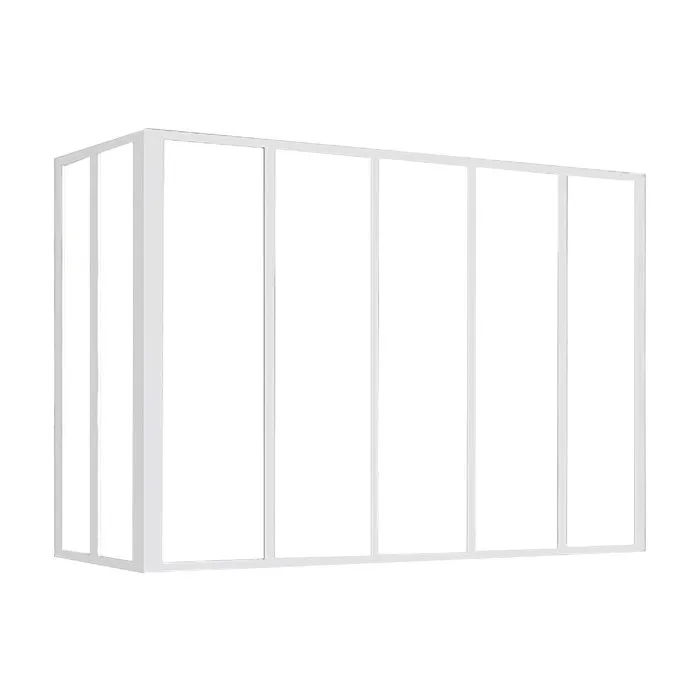 Verrière d'angle atelier en aluminium thermolaqué blanc 150 x 60 x 105 cm (L x l x H) - BAYVIEW