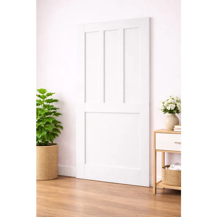Porte Coulissante Atelier 2 Panneaux Blanc H204 X L83 Cm Gd Menuiseries