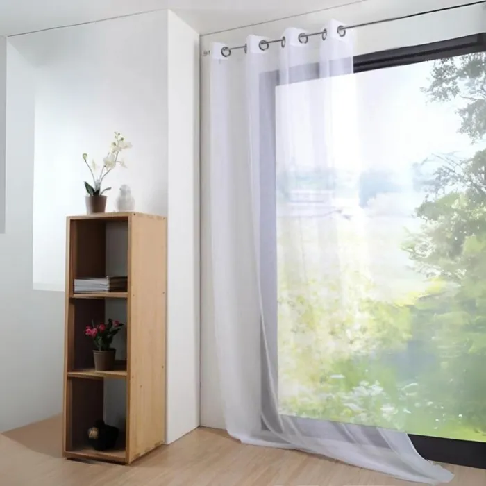 Voilage grande largeur - Effet lin (300x260 cm - Blanc)