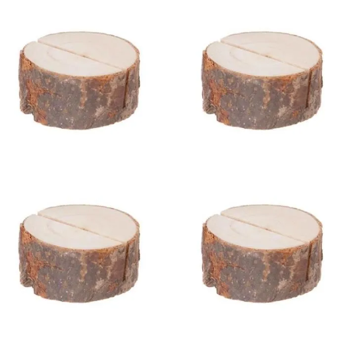 Lot De 4 Cavaliers De Table Rondins Bois - Feeric Lights & Christmas