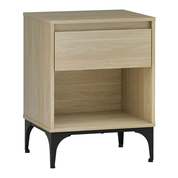 Table d'appoint Kistiandi 62 x 46 x 40 cm effet chêne clair en.casa