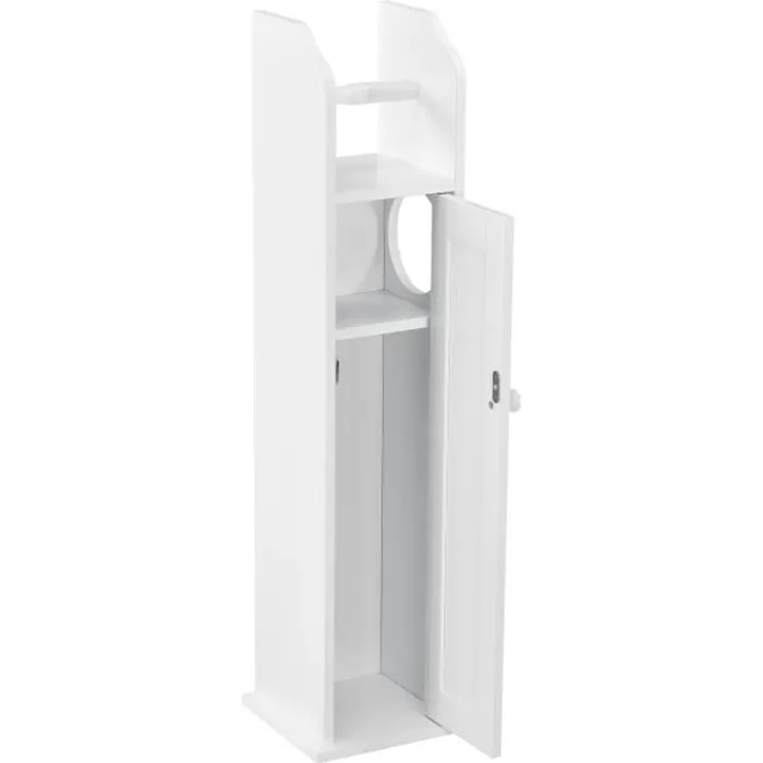 en.casa Meuble de Salle de Bain Armoire de Salle de Bain Rangement de Salle de Bain MDF Laqué Blanc 78 x 20 x 18 cm