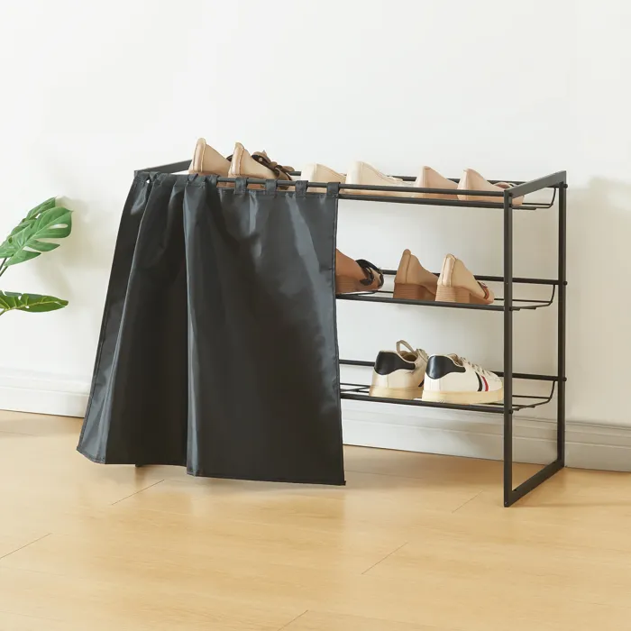 Étagère à chaussures Sel 80 x 32 x 60 cm noir en.casa