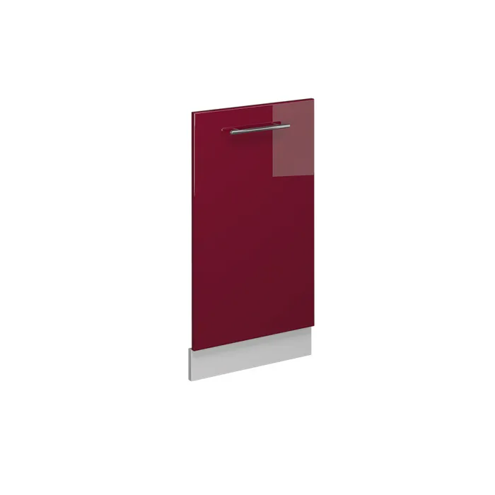 Vicco Façade de lave-vaisselle Rouge bordeaux Haute brillance 45cm sans PT
