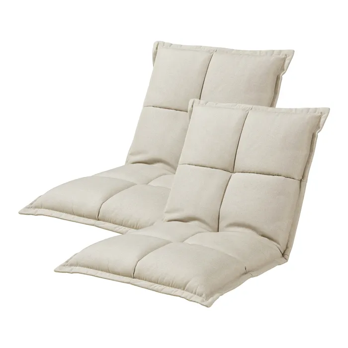 Lot de 2 fauteuils de sol Deinze avec dossier réglable beige en.casa