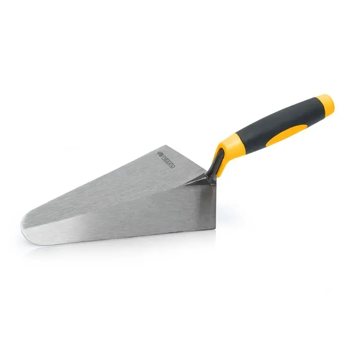 Truelle de maçon Portugaise forgée ronde 240mm Acier trempé Manche Bi-matière VITO