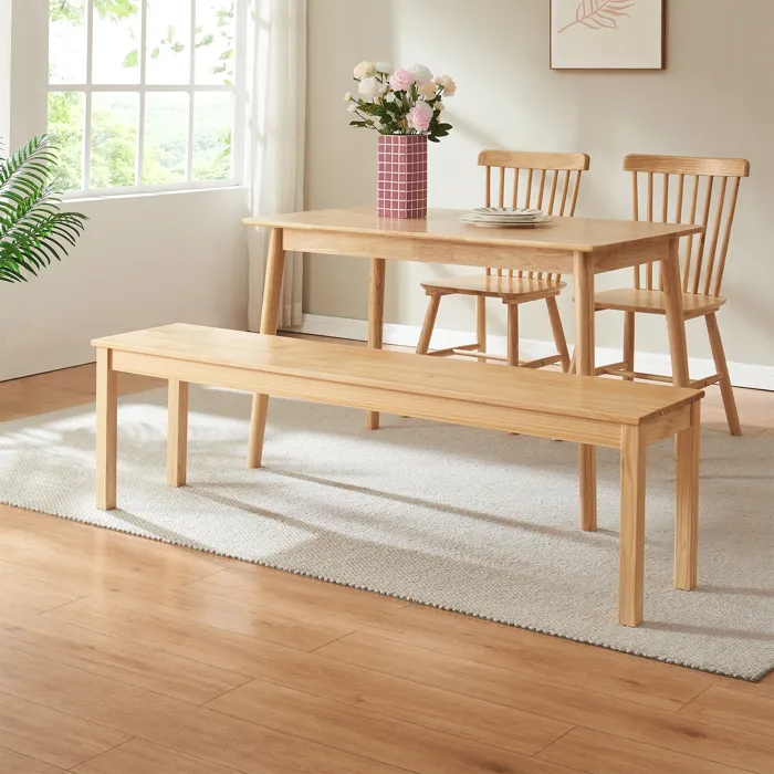 Banc de salle à manger Trerunulu 160 x 35 x 45 cm naturel en.casa