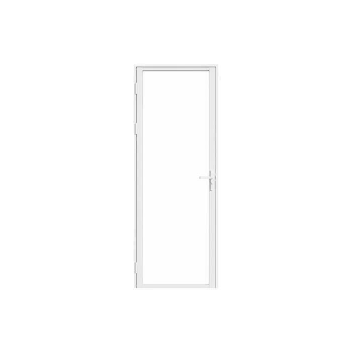Bloc porte réversible en aluminium et verre trempé - H204 x L73 cm - Blanc - LOXTON