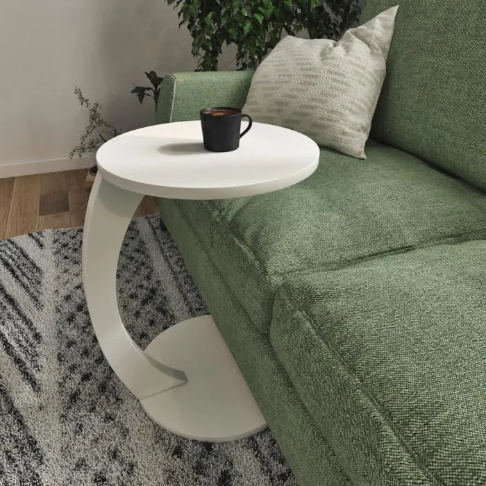 Table d'appoint Holeby ronde blanc en.casa