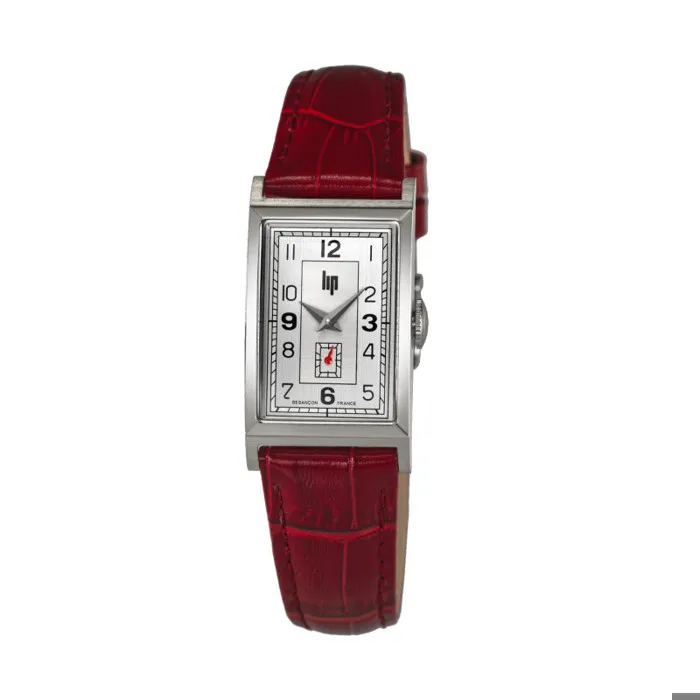 MONTRE LIP T18 CHURCHILL CUIR ROUGE